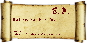 Bellovics Miklós névjegykártya